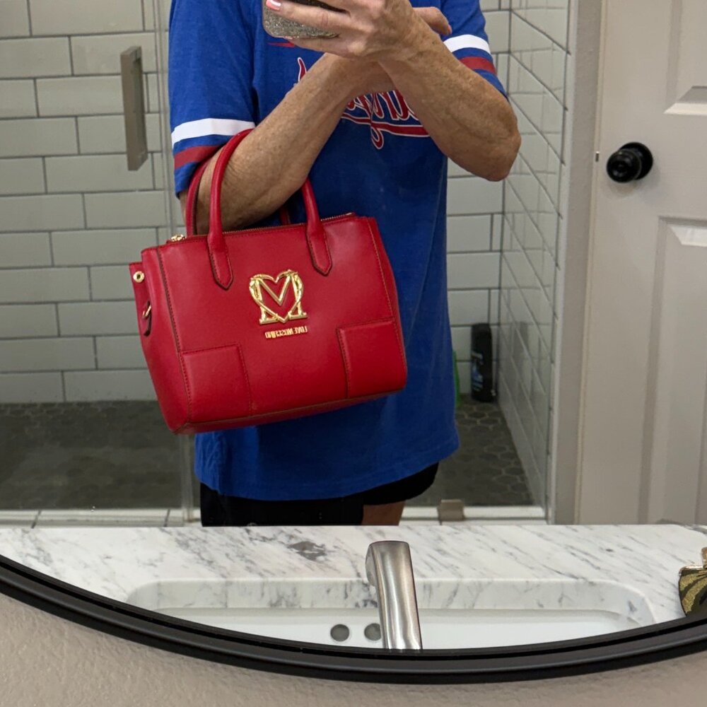 Love Moschino Red Vegan Leather Bag with Gold Hardware Worn Once - Picture 17 of 17